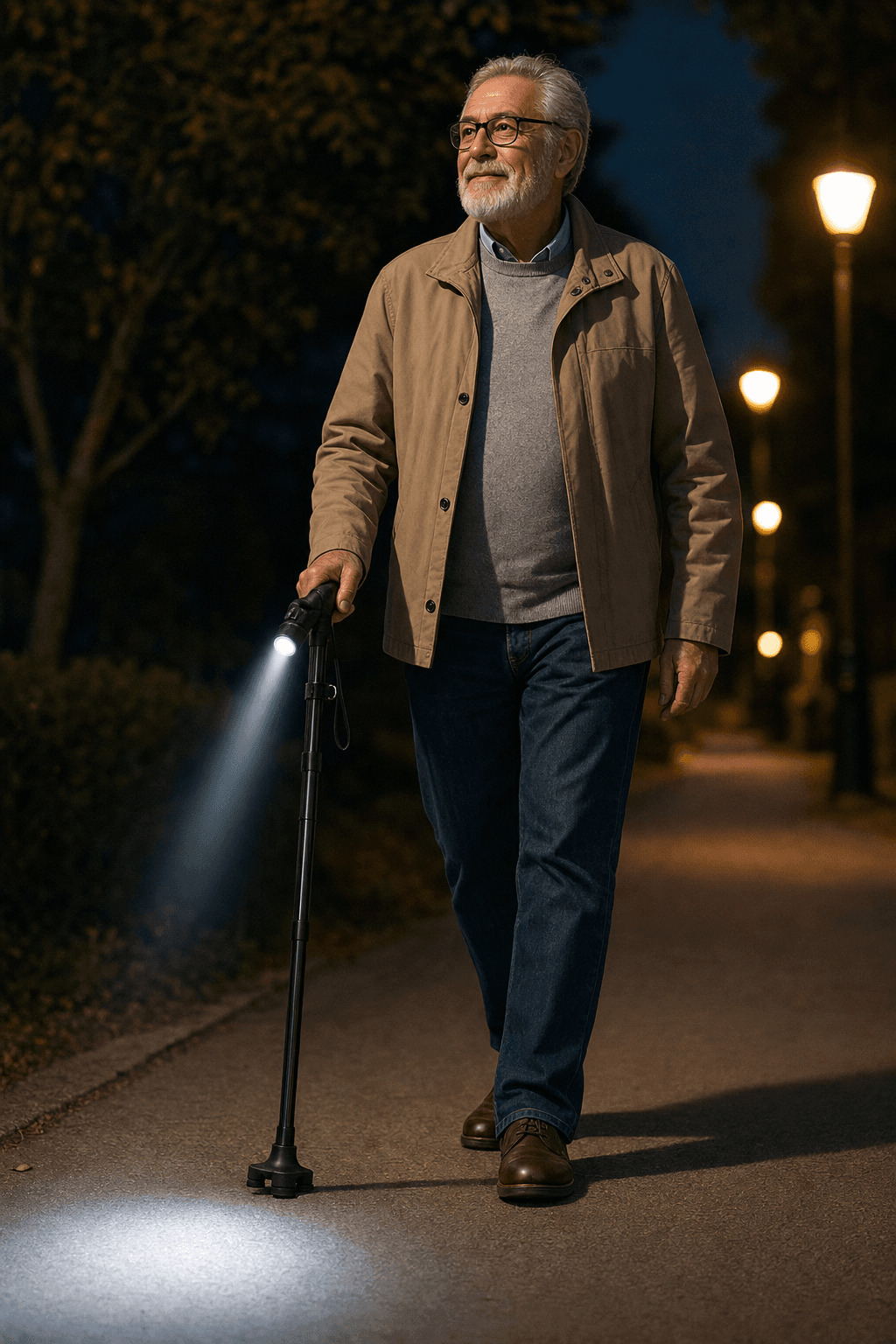 Bastone da Passeggio Pieghevole con Luce LED - Sicurezza e Comfort per Ogni Passeggiata - foto 3