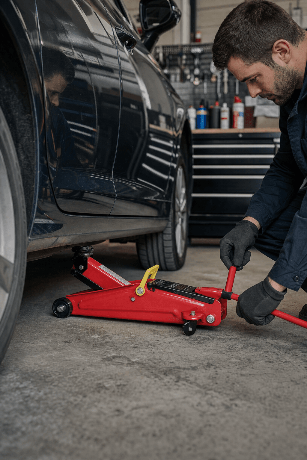 Crick Idraulico Carrellato 2 Ton - Sollevatore Auto Compatto e Maneggevole - foto 1