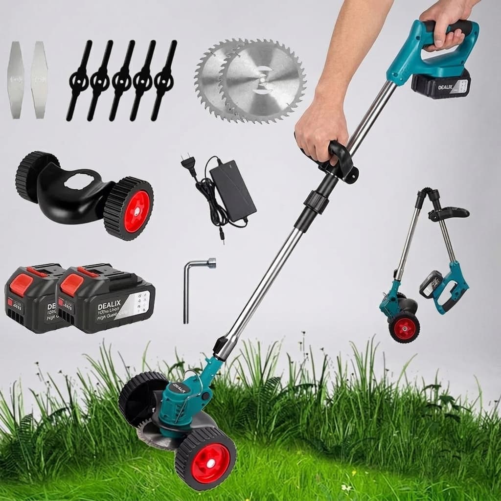 Decespugliatore/Tagliaerba a Batteria con Ruote – Kit Completo - foto 1