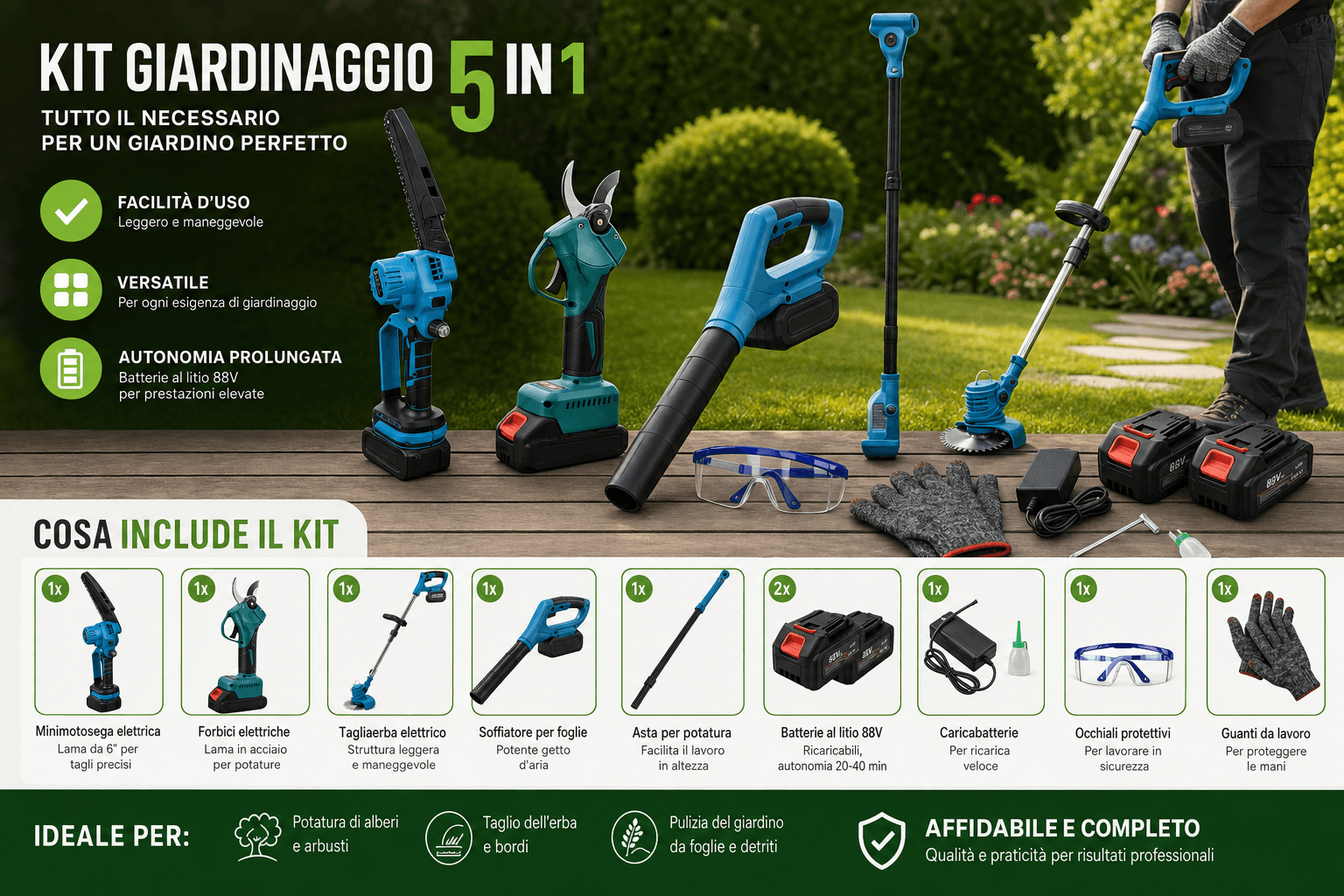 Ordina Kit di attrezzi da giardinaggio con il metodo che preferisci