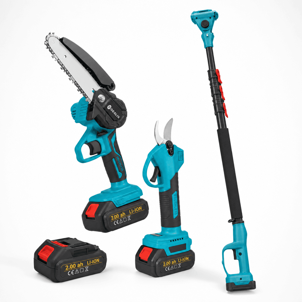 Kit Potatura Elettrico 3 in 1 con Asta Telescopica e Batteria - foto 1