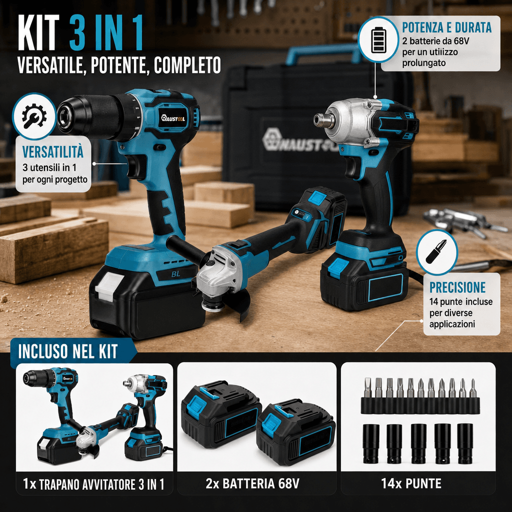 Tutti gli attrezzi in un unico kit