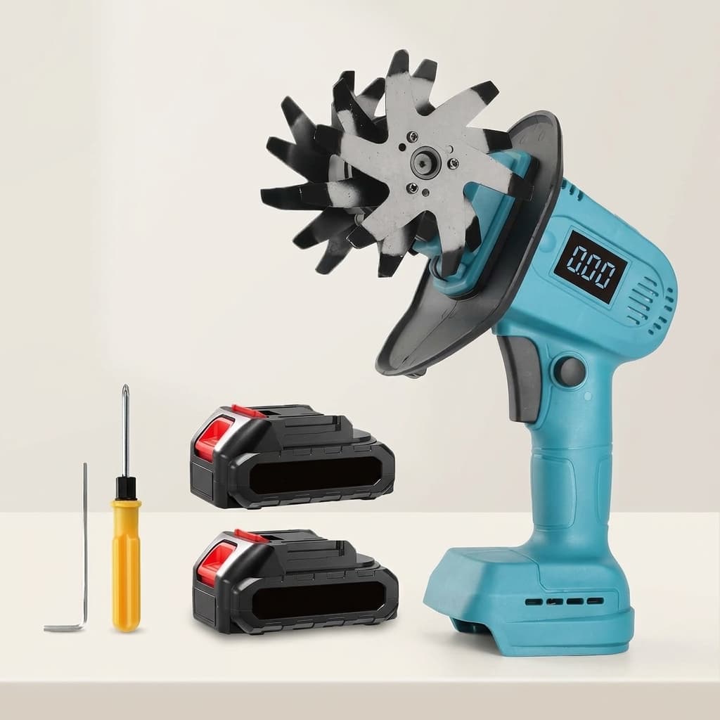 Mini Motozappa Elettrica a Batteria 48V 550W – Zappatrice Portatile Senza Fili con Display e 2 Batterie - foto 4