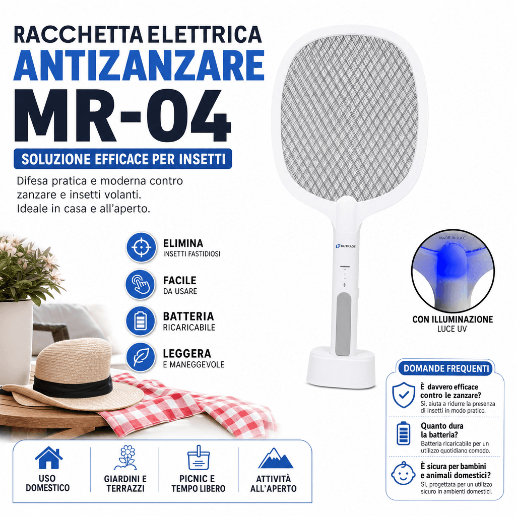 Racchetta Elettrica Antizanzare MR-04 - foto 1