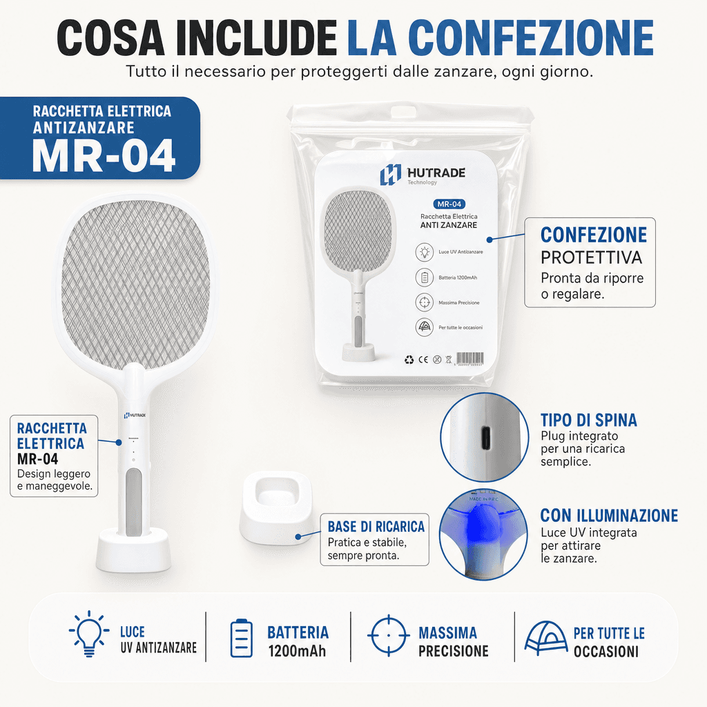 Contenuto chiaro, senza sorprese - Racchetta Elettrica Antizanzare MR-04