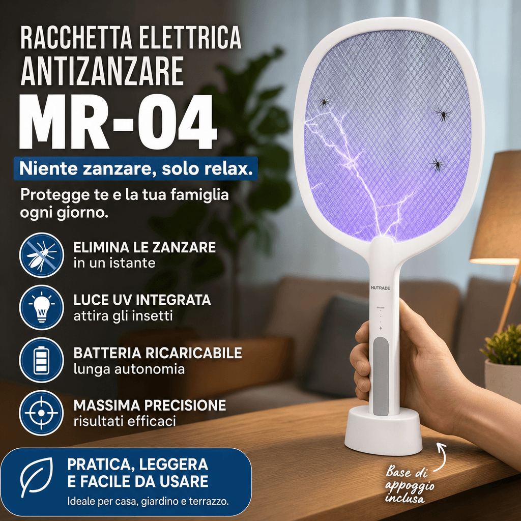 Racchetta Elettrica Antizanzare MR-04 in uso
