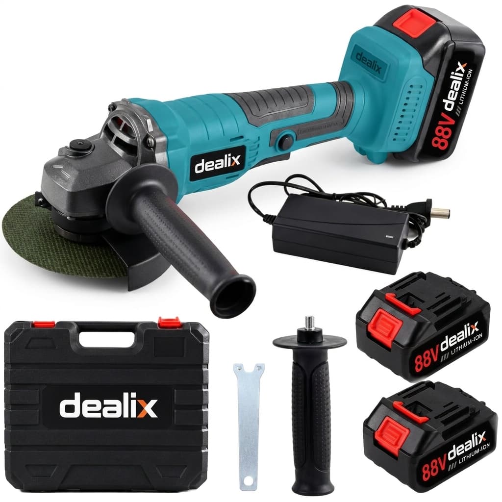 Smerigliatrice Angolare a Batteria 125 mm – Motore Brushless 1580W, 3 Velocità, Kit Completo - foto 1
