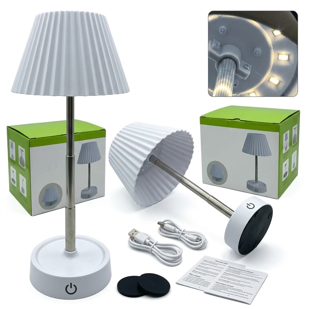 2 Lampade da Tavolo Pieghevole Ricaricabile – Collapsible Outdoor Table Lamp 1200 mAh - foto 1