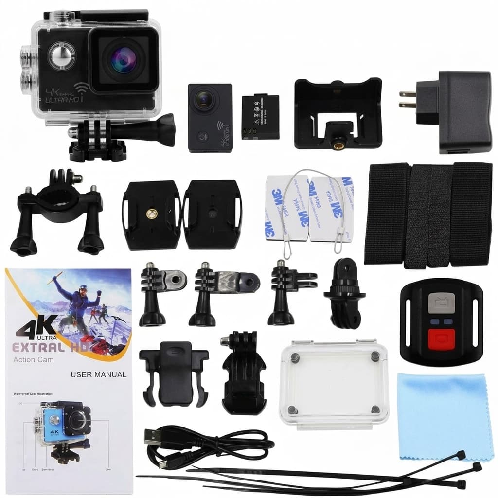 Action Cam 4K Ultra HD WiFi | Impermeabile 30 m + Telecomando Wireless + Accessori Completi