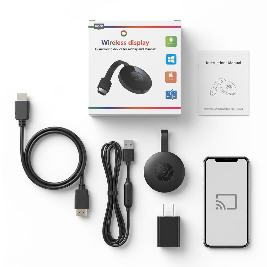 Adattatore HDMI WiFi G2 | Dongle Wireless 1080p – Mirroring Smartphone su TV, Android/iOS/PC - foto 1