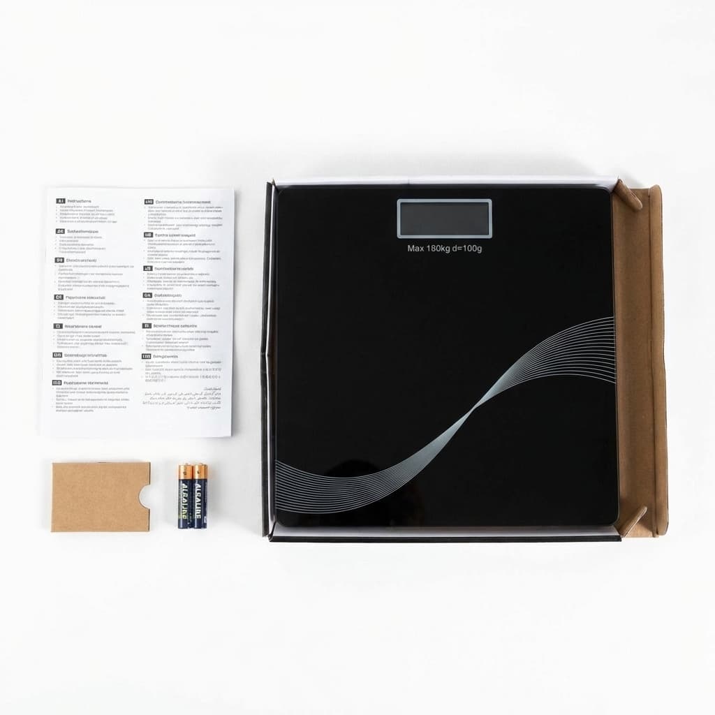 Contenuto confezione Bilancia Pesapersone elettronica digitale da bagno portata 180KG display