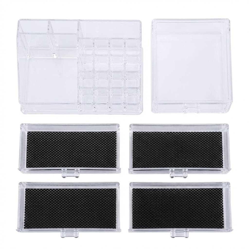 Contenuto chiaro, senza sorprese - Box Portatrucco Organizzatore Cosmetici Portagioie Make up 4 Cassetti