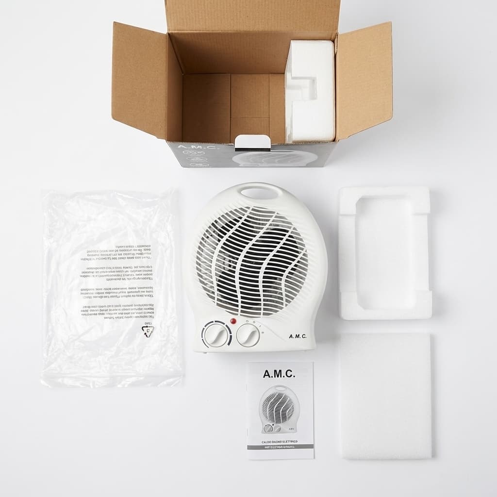 Contenuto confezione Caldo Bagno Elettrico 2000W Termoventilatore Riscaldamento Silenzioso 2 Potenze