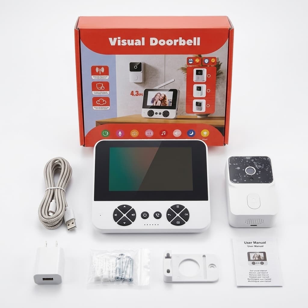 Campanello Video Wireless con Schermo 4.3" | Visual Doorbell – Visione Notturna, Foto/Video, Rilevamento Movimento - foto 1