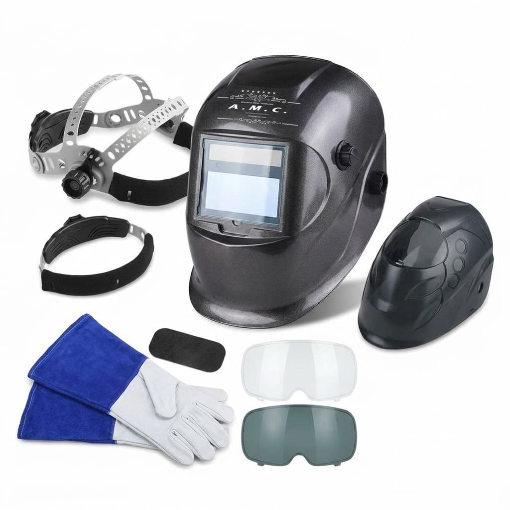 Casco per saldatore professionista 16 livelli UV, oscuramento variabile Din 9/13 - foto 1