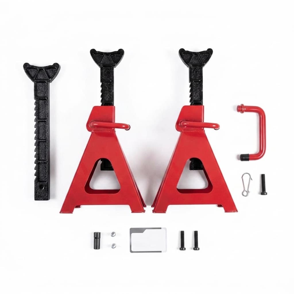 Coppia cavalletti 3 ton 9 livelli per auto con leva di sicurezza professionale