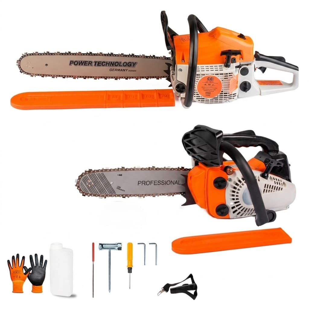 Coppia Motosega 25cc lama da 25 cm + Motosega 52cc lama da 50 cm