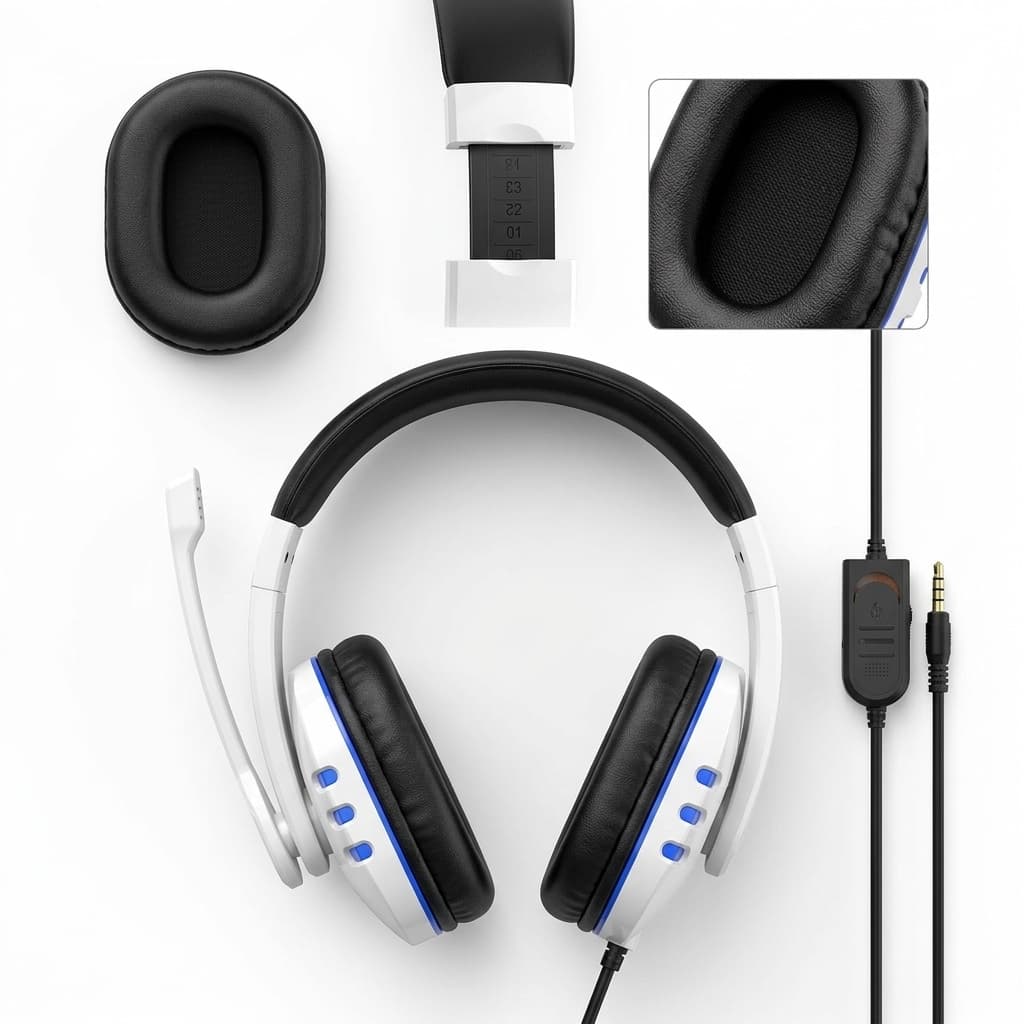 Cuffie Gaming P5 Headset PS488 | Microfono Regolabile, Suono Stereo Hi-Fi, Comfort Estremo - foto 1