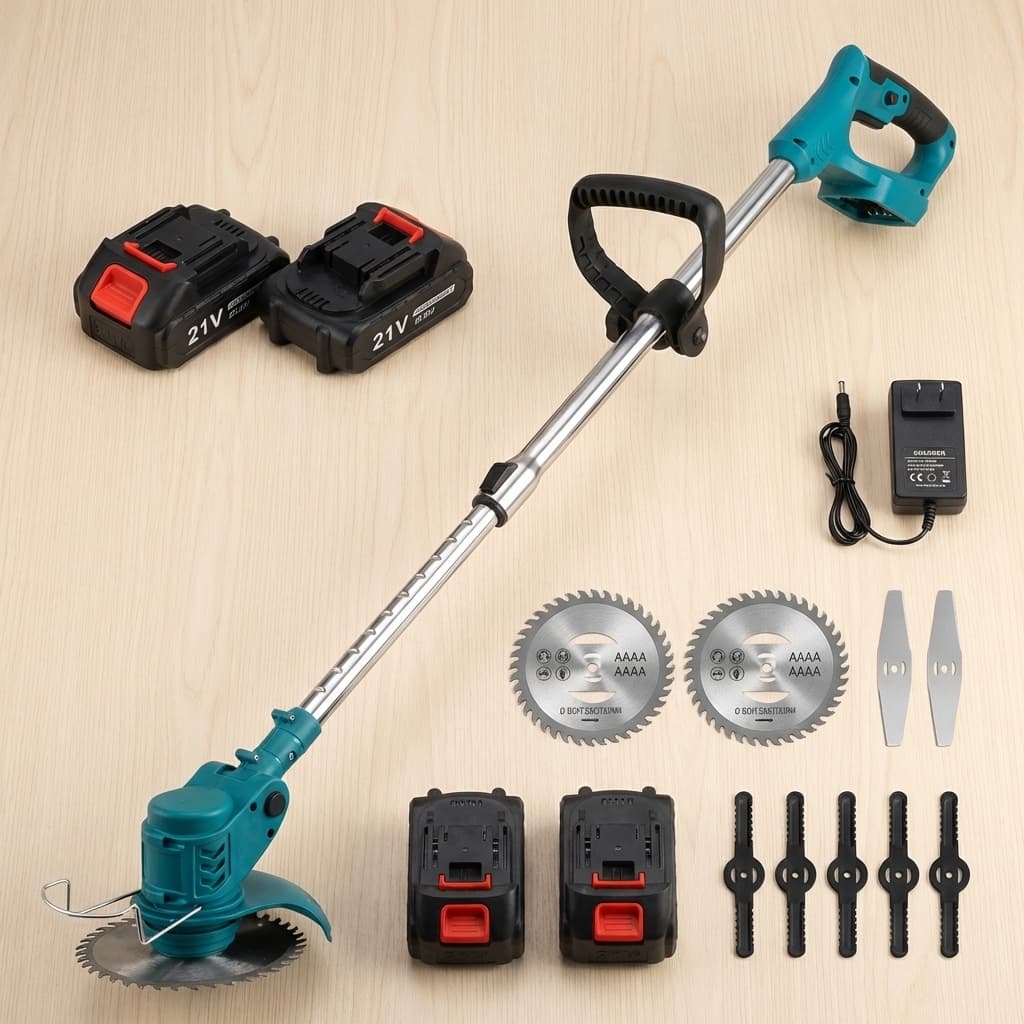 Contenuto confezione Decespugliatore a Batteria Tagliabordi Testata Regolabile e Maniglia Telescopica