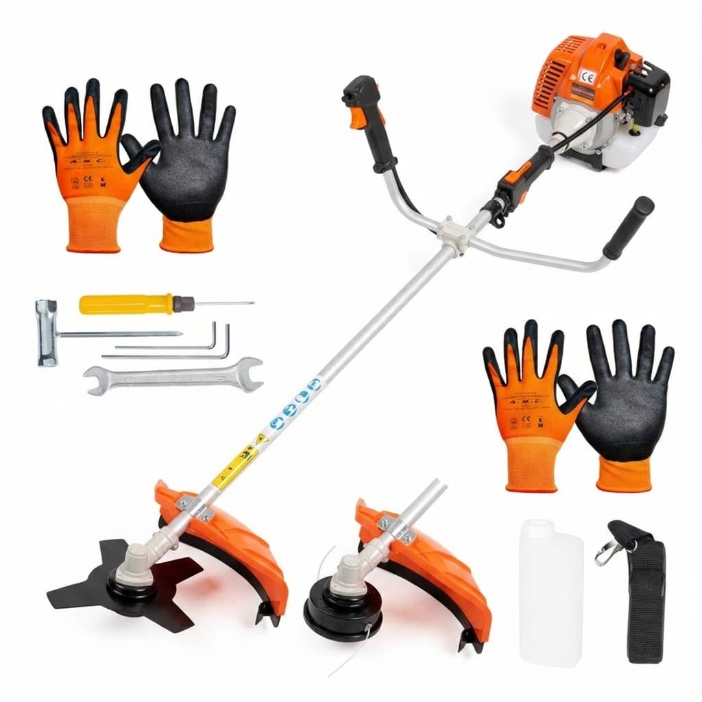 Decespugliatore a scoppio 2 tempi 52 cc con doppio disco e kit accessori incluso - foto 1