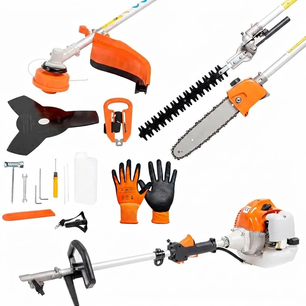 Decespugliatore a scoppio 4 in 1 tagliasiepi troncarami e motosega 52cc 2 tempi - foto 1
