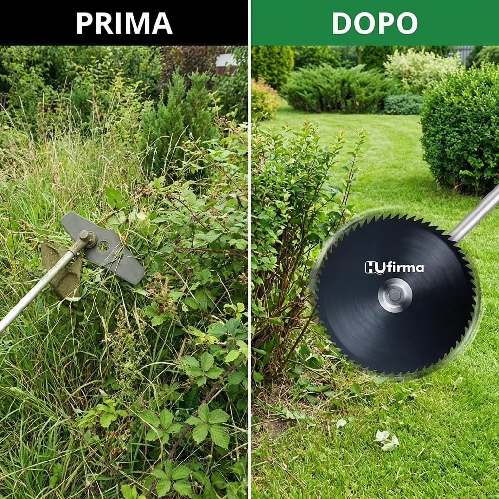 Prima e dopo Disco per Decespugliatore 60 denti 230mm