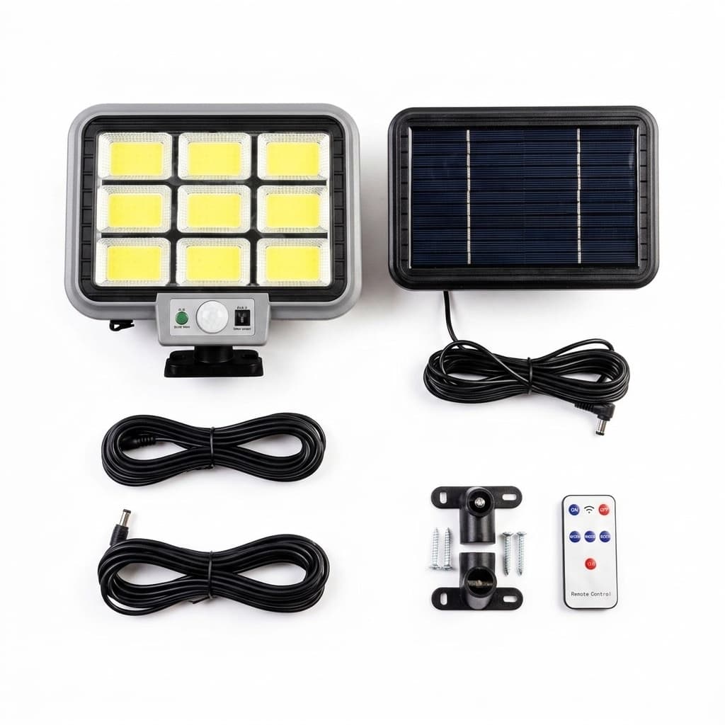 Faretto Solare da Esterno con Sensore di Movimento – 216 LED Ultra Luminosi | Modello HS-8022(LEDIA)