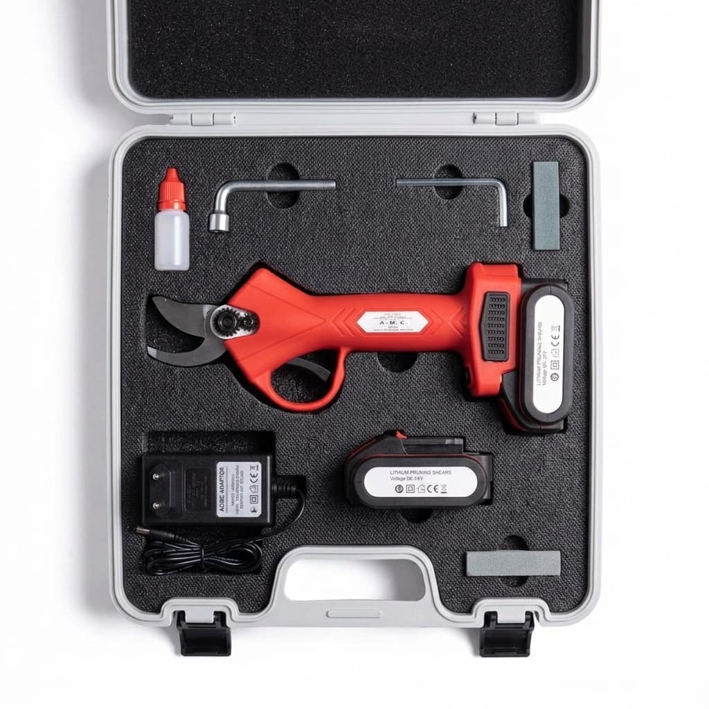 Forbici potatura elettriche 2 batterie caricatore valigetta e accessori