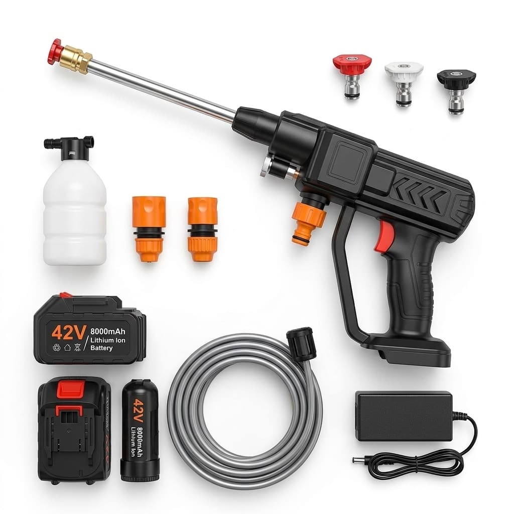 Idropulitrice a batteria Professionale 42V portatile 2 batterie 8000mAh tubo 5MT