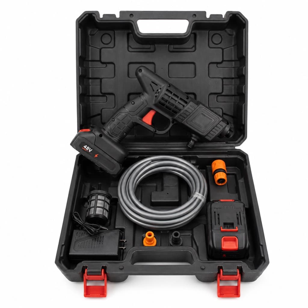 Idropulitrice Portatile a Batteria Cleaning Gun | Kit Completo con Valigetta | Alta Pressione 48V - foto 1