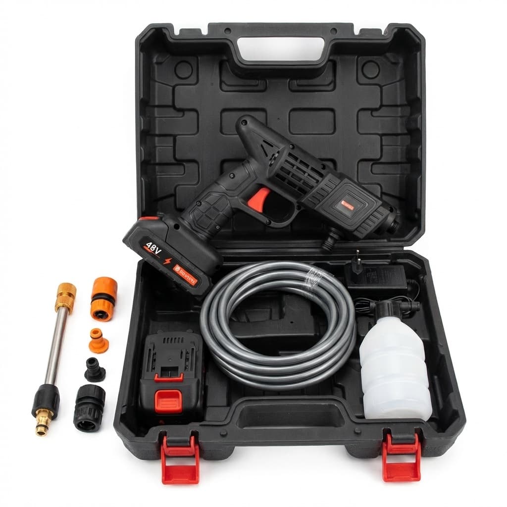 Idropulitrice Portatile a Batteria Cleaning Gun | Kit Completo con Valigetta | Alta Pressione 48V - foto 1