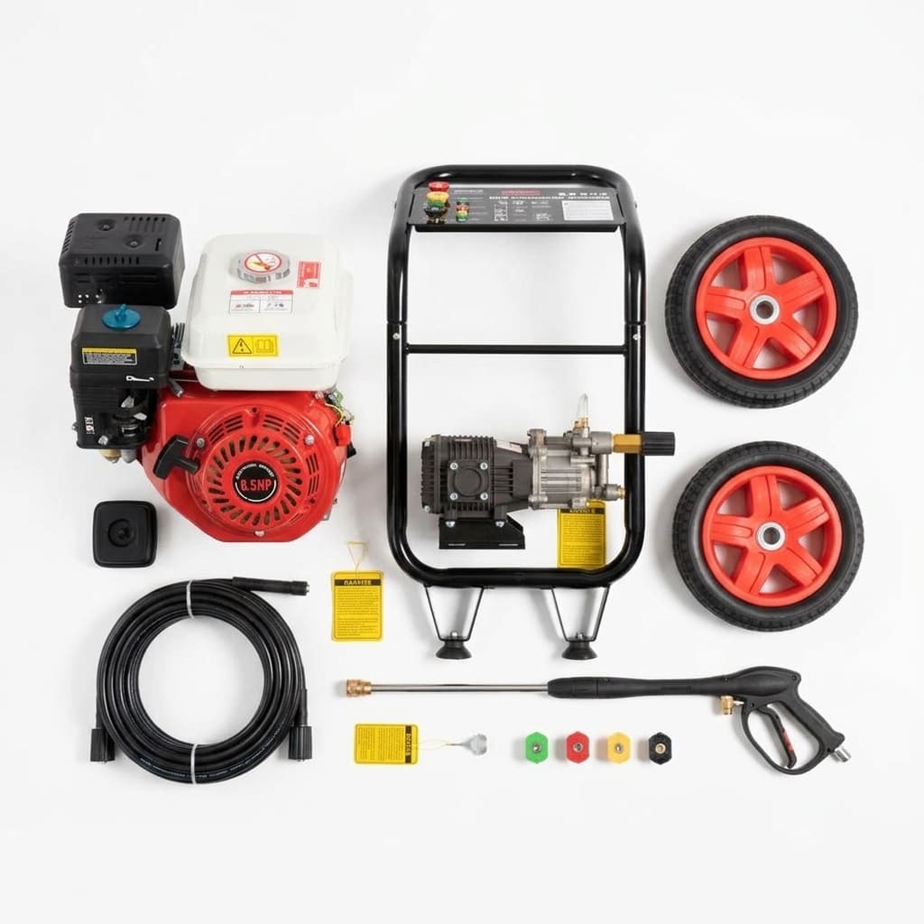 Idropulitrice scoppio motore ohv a benzina da 6 Cv lancia a spruzzo inclusa - foto 1