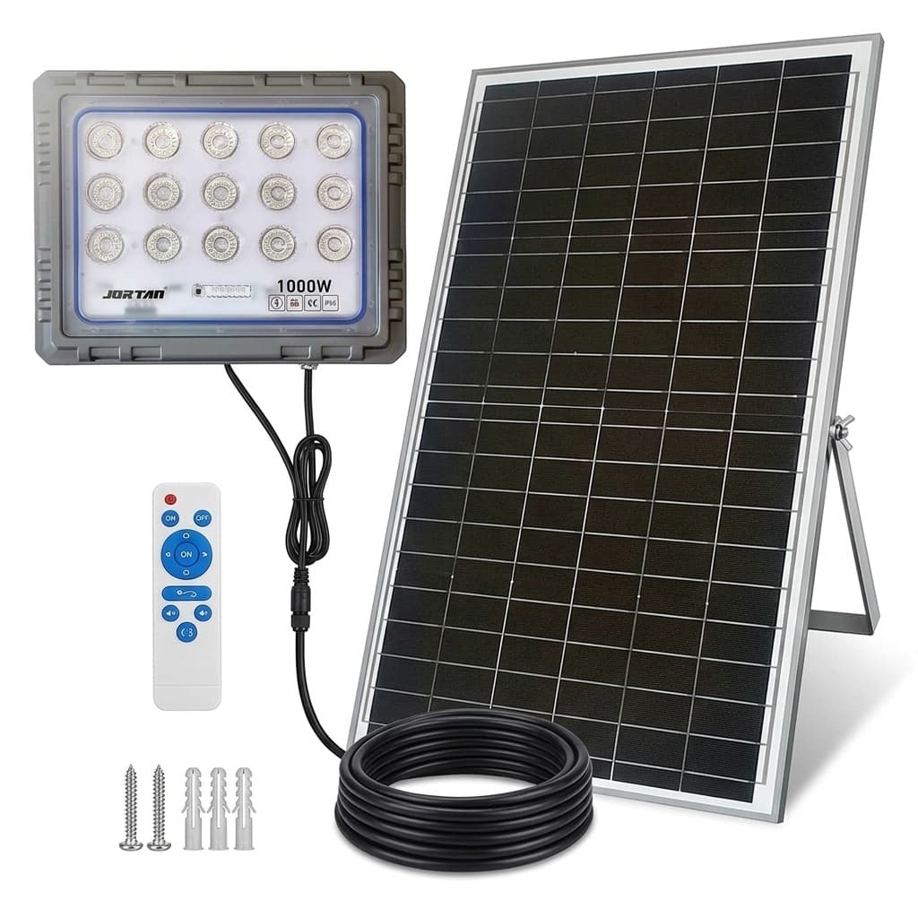 Faro Solare 1000W | Pannello Fotovoltaico con Telecomando e Alta Luminosità IP66 - foto 1