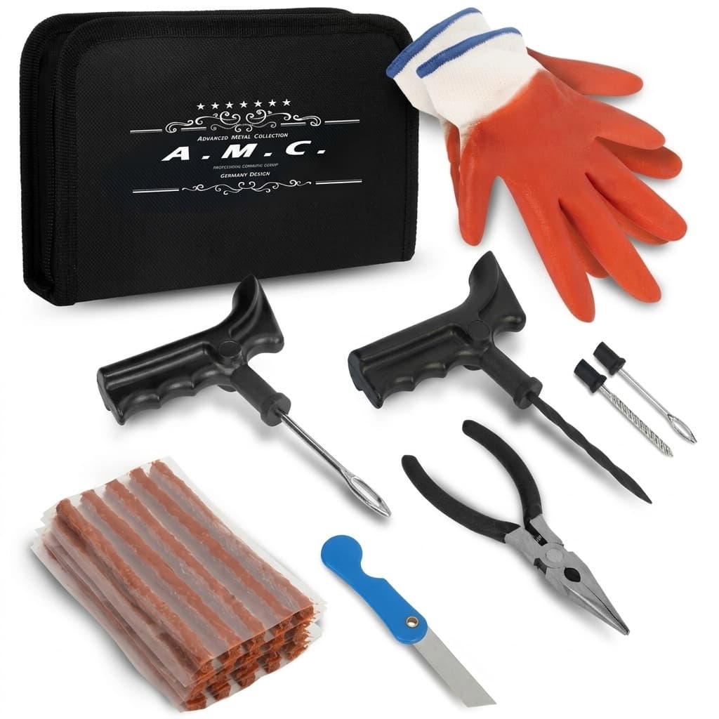 Kit Riparazione Pneumatici Auto 26pcs Kit Emergenza per Ripara Gomme Auto e Moto - foto 1