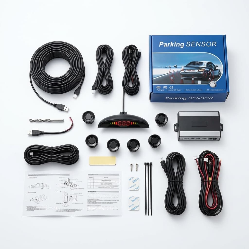 Kit Sensori di Parcheggio Universali con Display LED | 4 Sensori + Allarme Sonoro - foto 1