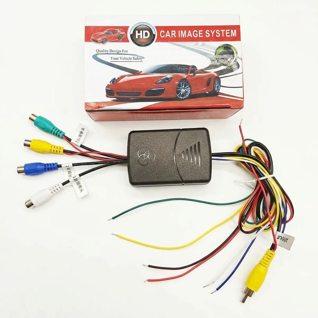 Modulo di Controllo Video Auto 2–4 Telecamere | Sistema di Commutazione Automatica per Retromarcia, Segnalatori e Vista Frontale