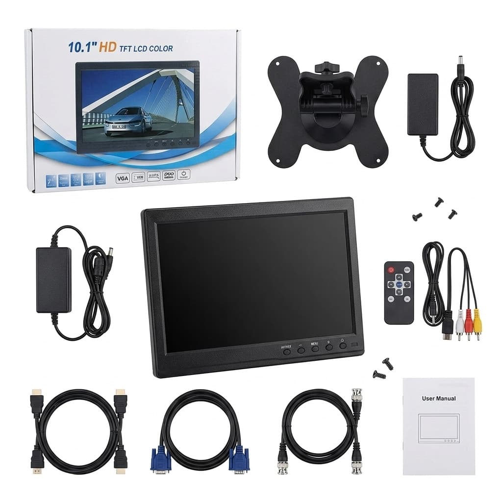 Monitor Professionale 10.1” TFT LCD HD | HDMI – VGA – AV – BNC | Display LED Multifunzione - foto 1
