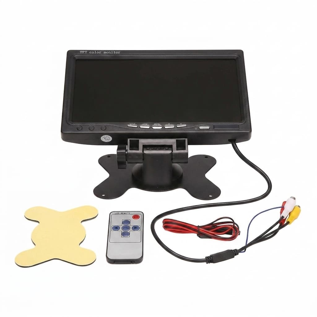 Monitor TFT LCD 7” HD – Con Telecomando e Doppio Ingresso Video RCA