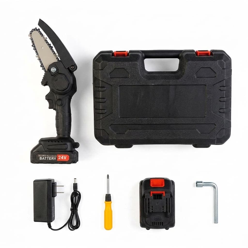 Motosega a batteria con lama 10 cm potatrice elettrica da giardino leggera 24V - foto 1