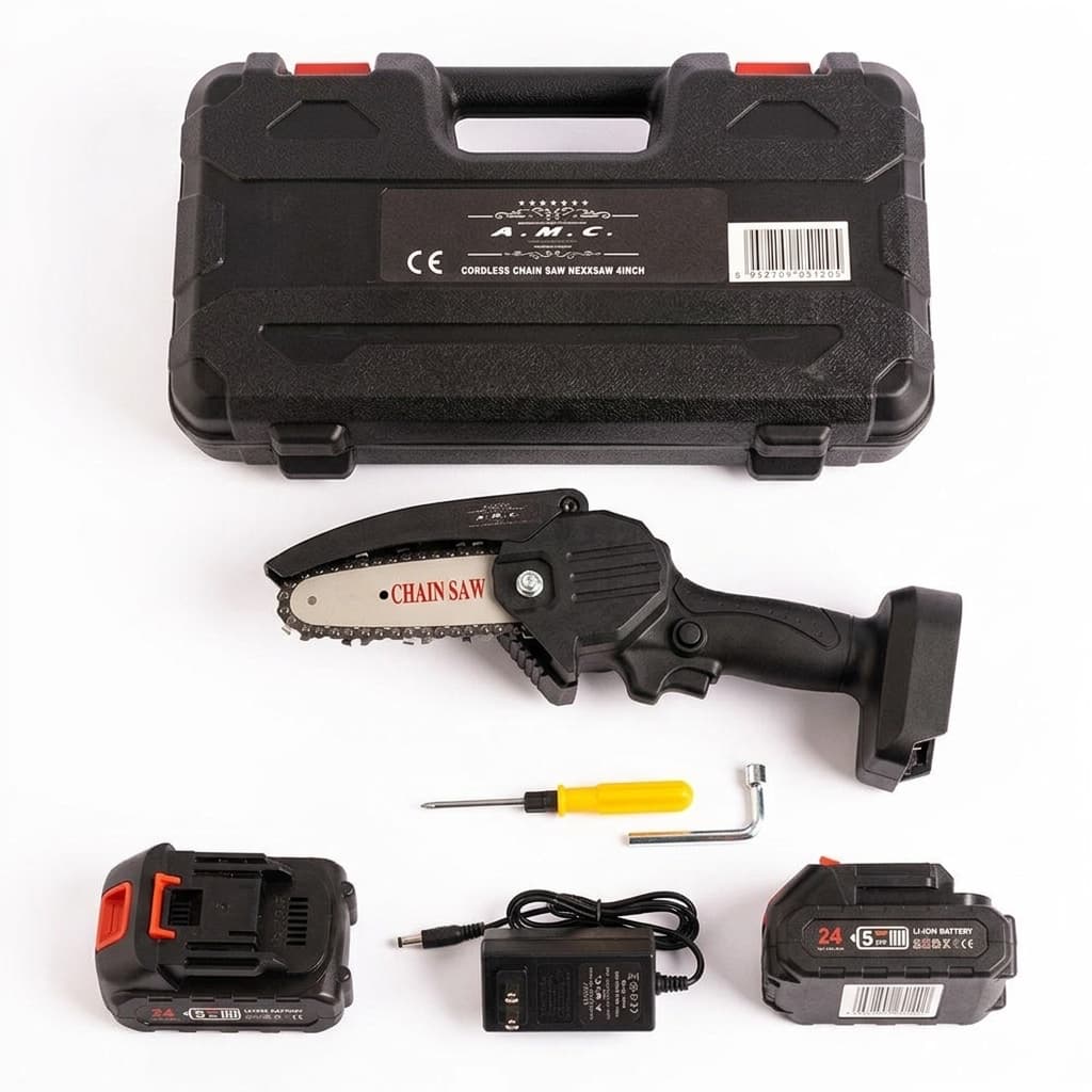 Motosega a batteria lama 4 pollici potatrice elettrica da giardino leggera 24V - foto 1