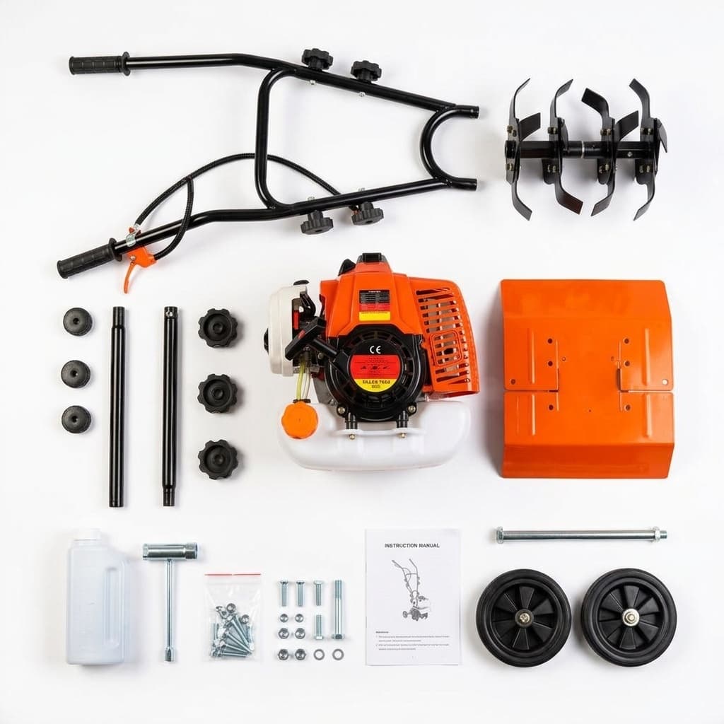 Motozappa motocoltivatore a scoppio 2 tempi da 3,7 cv e 65 cc raggio 30 cm