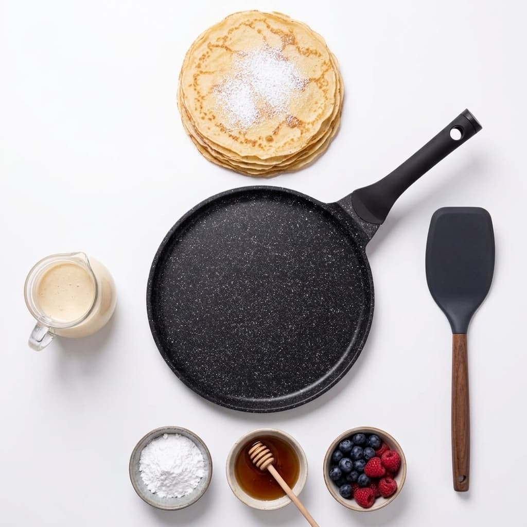 Padella per pancake da 28 cm rivestita in marmo antiaderente durevole