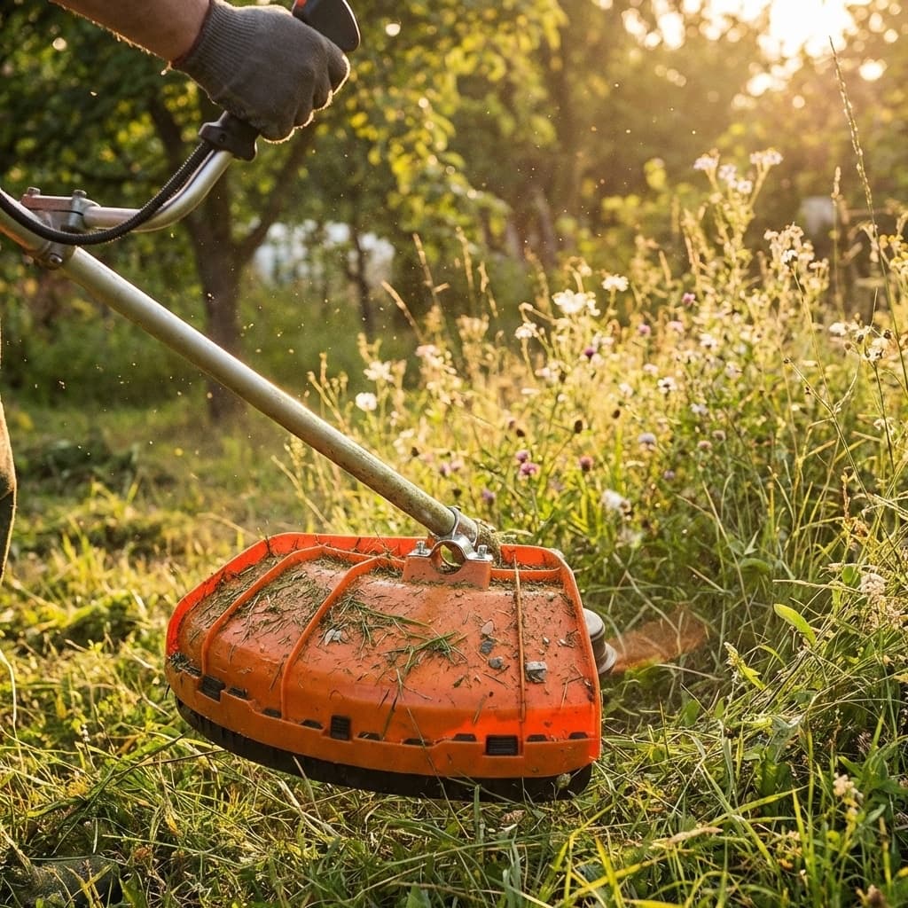 Paraschizzi per Decespugliatore a Scoppio 52cc Parasassi Protezione Paracolpi in uso