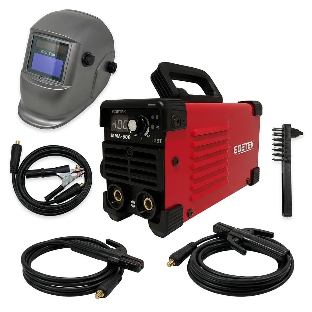 Saldatrice Inverter Portatile GOETEK MMA-500 | 400A Professionale | Tecnologia IGBT Digitale | Maschera e Cavi Inclusi | Compatta e Potente per Saldatura a Elettrodo