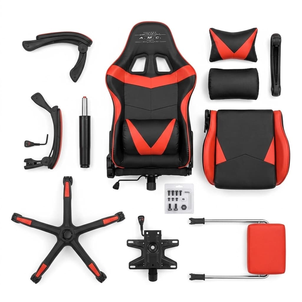 Sedia Gaming Ergonomica Reclinabile con Poggiapiedi — Ecopelle Premium | Portata 125kg