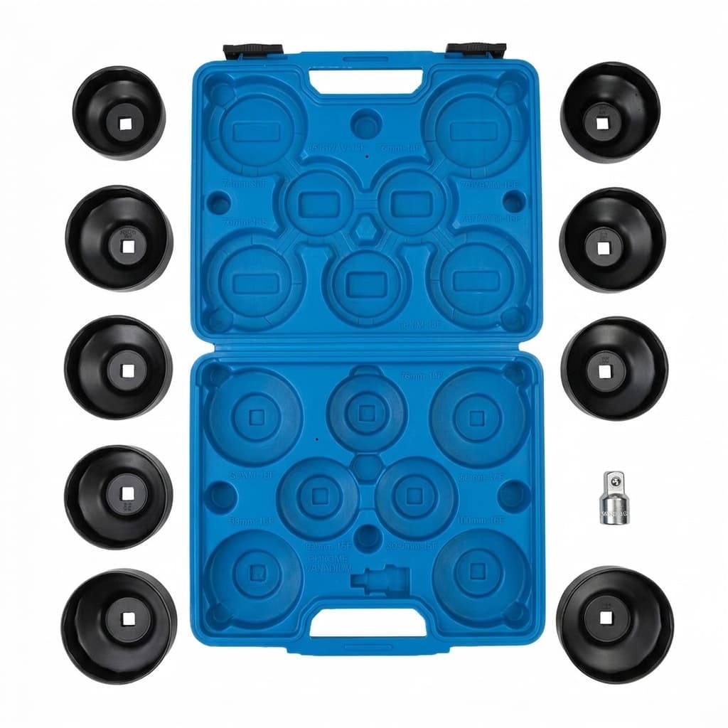 Set da 14 pezzi chiavi a tazza per filtro olio motore auto Smontaggio Rimozione - foto 1