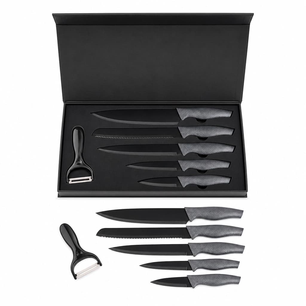 Set di coltelli piu' pelapatate colore carbon 6 pezzi di alta qualita' - foto 1