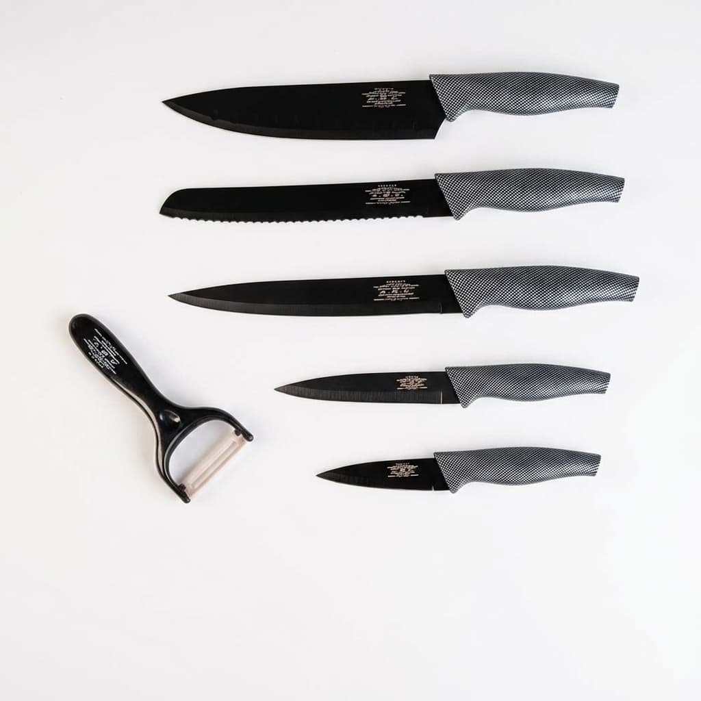 Set di coltelli piu' pelapatate colore carbon 6 pezzi di alta qualita' - foto 1