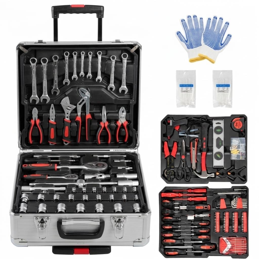 Set valigia utensili attrezzi da lavoro in cromo vanadio 849 pezzi trolley - foto 1