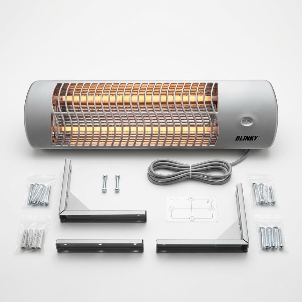 Stufa al Quarzo 2 livelli di Potenza da 600 W Applicazione a Parete